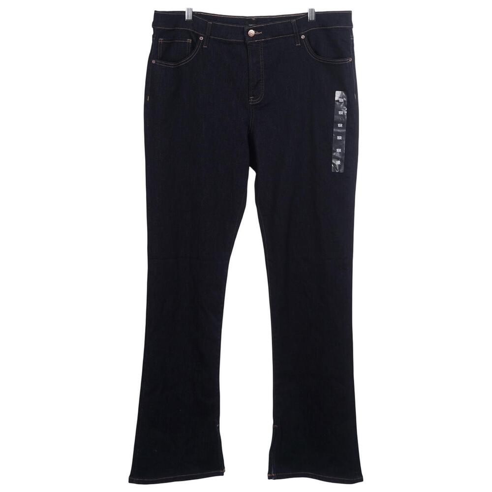 NWOT EXPRESS Skyscraper Jeans 16R Blue Dark Wash Mid Rise Hyper Stretch Bootcut
